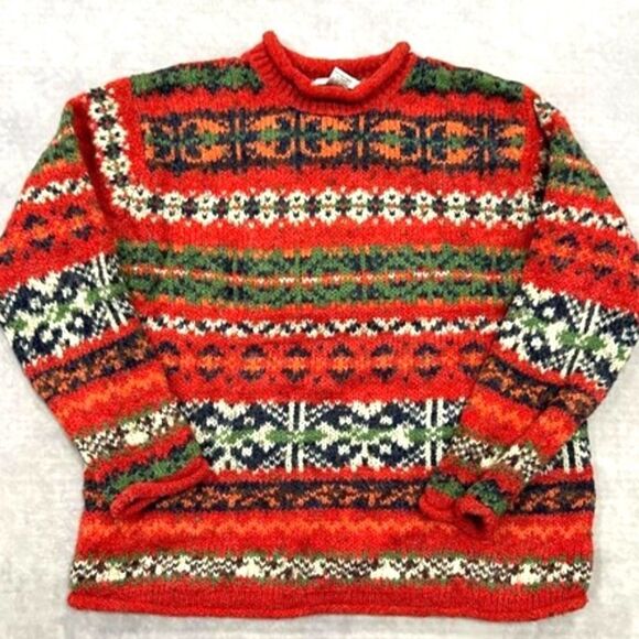 Vintage chunky knit mock neck sweater - Picture 5 of 6